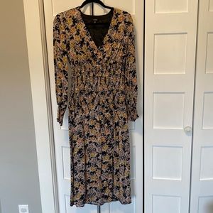 AFRM Black Floral Midi Dress; Small